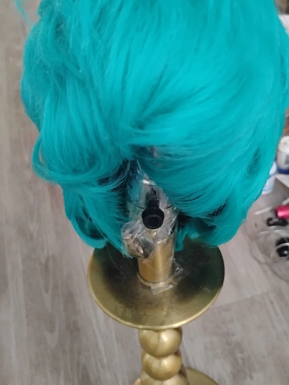 Vibrant Teal Short haircut Wig - Premium Synthetic Hair🍓🩵✨